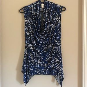 Print Cowl Neck Top